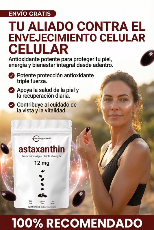 Astaxantina Microingredients - Cápsulas Blandas Protección Antioxidante - Vida en Casa