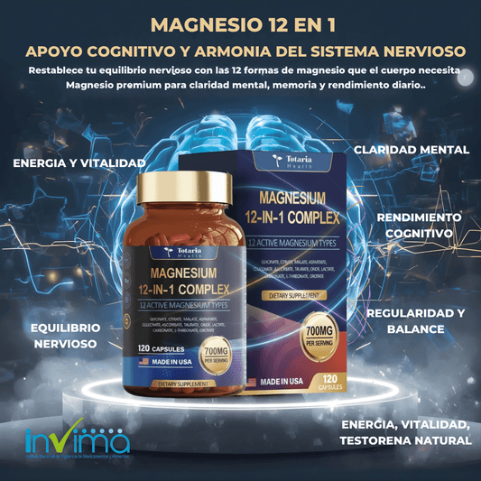 Magnesio 12 en 1 Complex Totaria Health - Vida en Casa